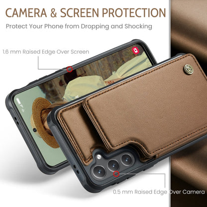 For Samsung Galaxy S24 FE 5G CaseMe C22 Card Slots Holder RFID Anti-theft Phone Case(Brown)
