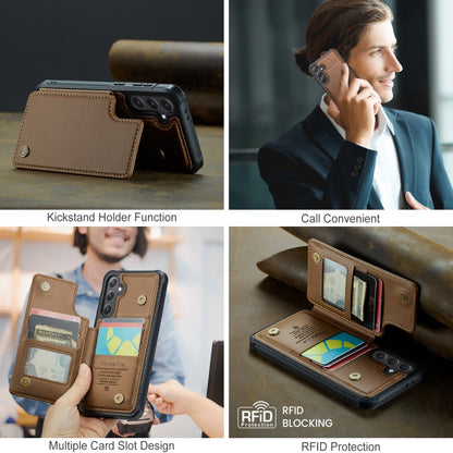 For Samsung Galaxy S24 FE 5G CaseMe C22 Card Slots Holder RFID Anti-theft Phone Case(Brown)
