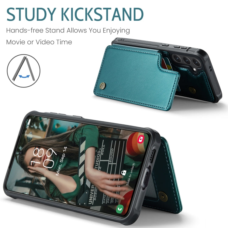 Pour Samsung Galaxy S24 FE 5G Étui de téléphone anti-vol RFID Caseme C22 avec fentes pour cartes (vert)