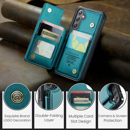 Pour Samsung Galaxy S24 FE 5G Étui de téléphone anti-vol RFID Caseme C22 avec fentes pour cartes (vert)