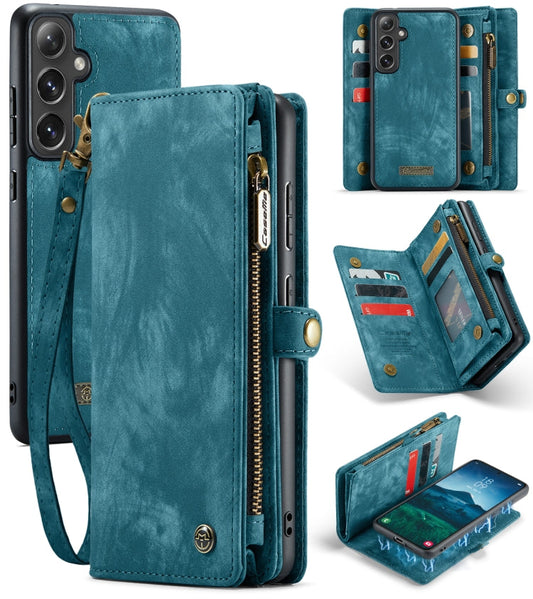 Pour Samsung Galaxy S24 FE 5G Étui de téléphone en cuir multifonctionnel détachable CaseMe 008 (Bleu)