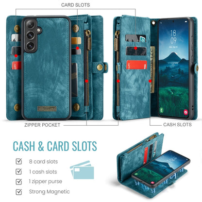 Pour Samsung Galaxy S24 FE 5G Étui de téléphone en cuir multifonctionnel détachable CaseMe 008 (Bleu)
