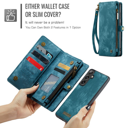 Pour Samsung Galaxy S24 FE 5G Étui de téléphone en cuir multifonctionnel détachable CaseMe 008 (Bleu)
