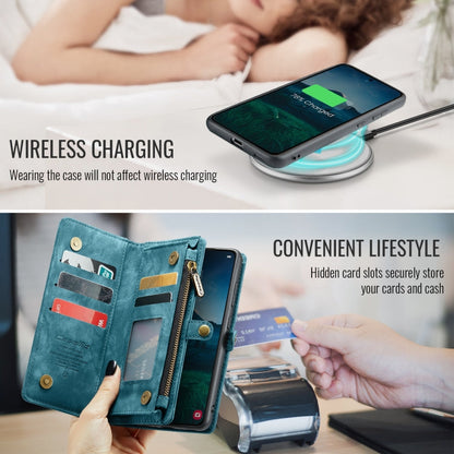 Pour Samsung Galaxy S24 FE 5G Étui de téléphone en cuir multifonctionnel détachable CaseMe 008 (Bleu)