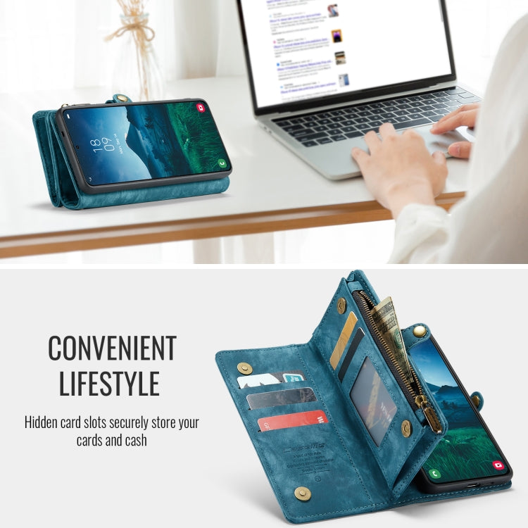 Pour Samsung Galaxy S24 FE 5G Étui de téléphone en cuir multifonctionnel détachable CaseMe 008 (Bleu)
