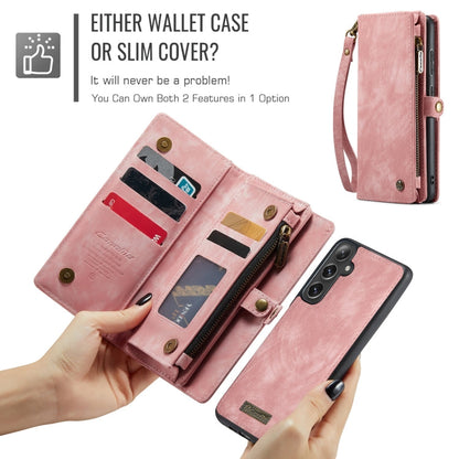 Pour Samsung Galaxy S24 FE 5G Coque CaseMe 008 Multifonctionnelle en Cuir Détachable (Rose)