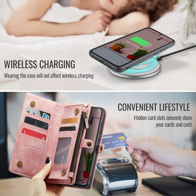 Pour Samsung Galaxy S24 FE 5G Coque CaseMe 008 Multifonctionnelle en Cuir Détachable (Rose)
