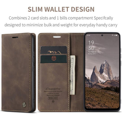 For OPPO Reno12 5G Global CaseMe 013 Multifunctional Horizontal Flip Leather Phone Case(Coffee)