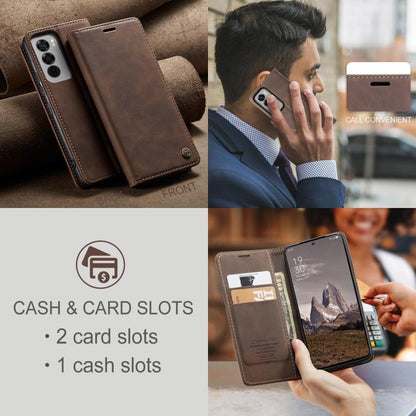 For OPPO Reno12 5G Global CaseMe 013 Multifunctional Horizontal Flip Leather Phone Case(Coffee)