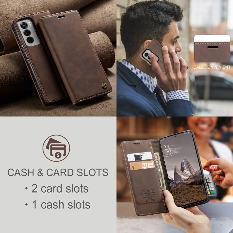 For OPPO Reno12 5G Global CaseMe 013 Multifunctional Horizontal Flip Leather Phone Case(Coffee)