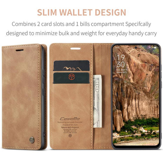 For OPPO Reno12 5G Global CaseMe 013 Multifunctional Horizontal Flip Leather Phone Case(Brown)