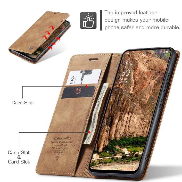 For OPPO Reno12 5G Global CaseMe 013 Multifunctional Horizontal Flip Leather Phone Case(Brown)