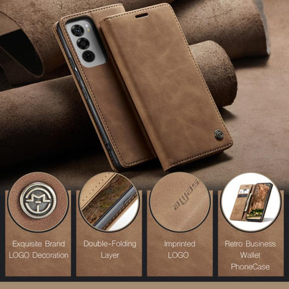 For OPPO Reno12 5G Global CaseMe 013 Multifunctional Horizontal Flip Leather Phone Case(Brown)