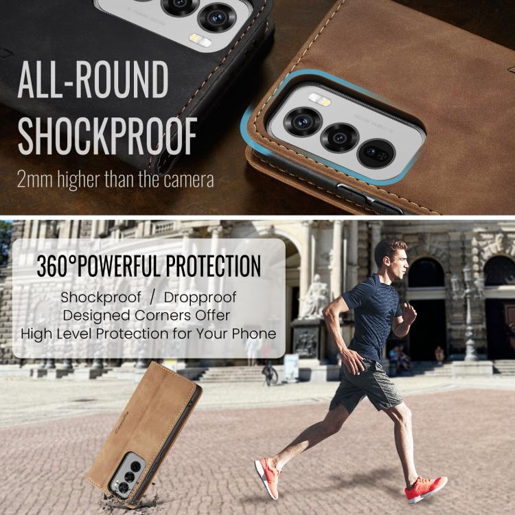 For OPPO Reno12 5G Global CaseMe 013 Multifunctional Horizontal Flip Leather Phone Case(Brown)