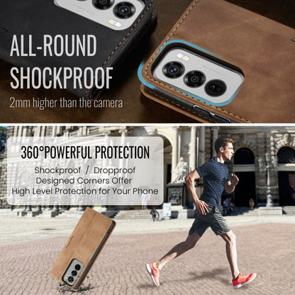For OPPO Reno12 5G Global CaseMe 013 Multifunctional Horizontal Flip Leather Phone Case(Brown)