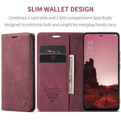 Pour OPPO Reno12 5G Étui de téléphone en cuir à rabat horizontal multifonctionnel CaseMe 013 (rouge)
