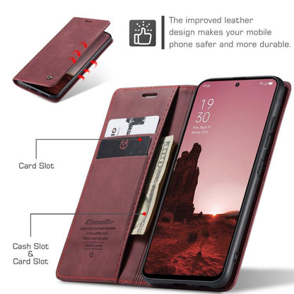 Pour OPPO Reno12 5G Étui de téléphone en cuir à rabat horizontal multifonctionnel CaseMe 013 (rouge)