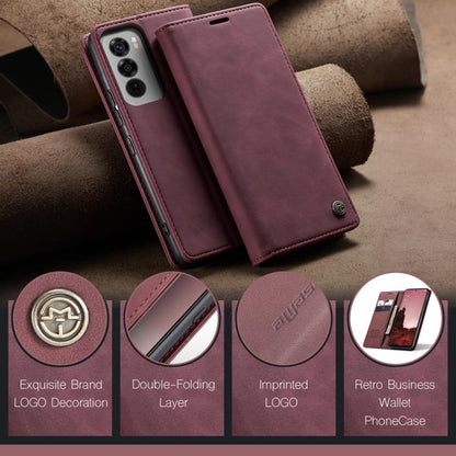 Pour OPPO Reno12 5G Étui de téléphone en cuir à rabat horizontal multifonctionnel CaseMe 013 (rouge)