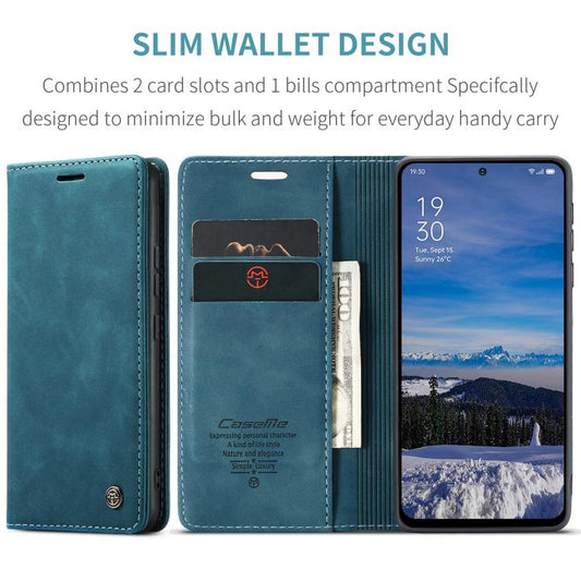 For OPPO Reno12 5G Global CaseMe 013 Multifunctional Horizontal Flip Leather Phone Case(Blue)