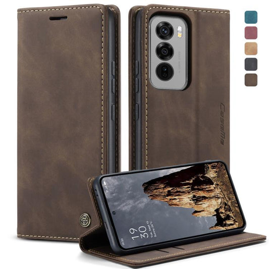 For OPPO Reno12 Pro 5G Global CaseMe 013 Multifunctional Horizontal Flip Leather Phone Case(Coffee)