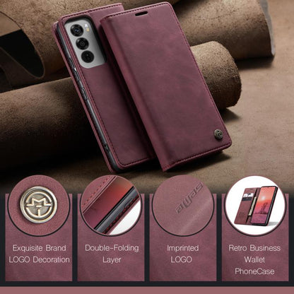 Pour OPPO Reno12 Pro 5G Global Étui de téléphone en cuir multifonctionnel à rabat horizontal CaseMe 013 (Rouge)