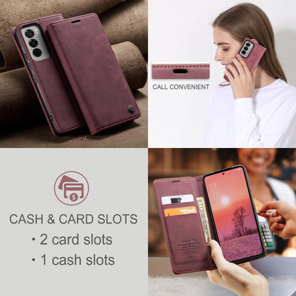 Pour OPPO Reno12 Pro 5G Global Étui de téléphone en cuir multifonctionnel à rabat horizontal CaseMe 013 (Rouge)