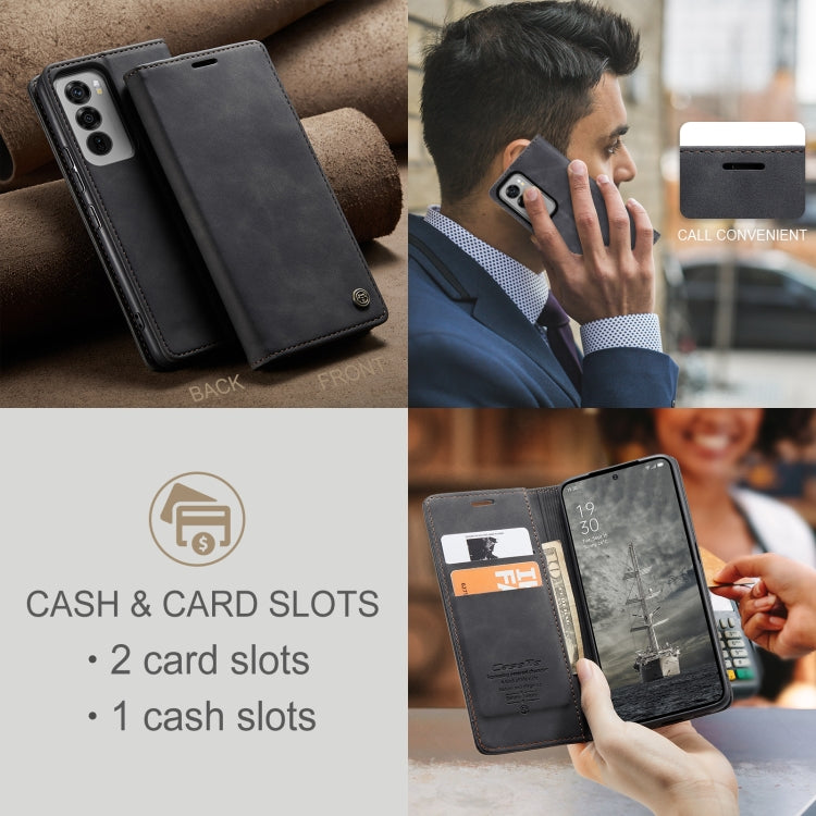 Pour OPPO Reno12 Pro 5G Étui de téléphone en cuir à rabat horizontal multifonctionnel CaseMe 013 Global (Noir)