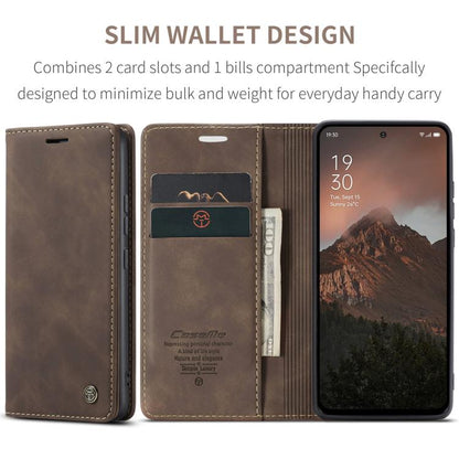 For OPPO Reno12 F /12 FS 5G CaseMe 013 Multifunctional Horizontal Flip Leather Phone Case(Coffee)