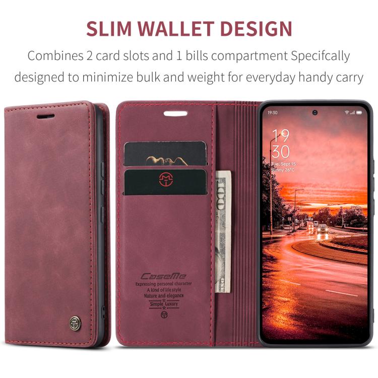For OPPO Reno12 F /12 FS 5G CaseMe 013 Multifunctional Horizontal Flip Leather Phone Case(Red)