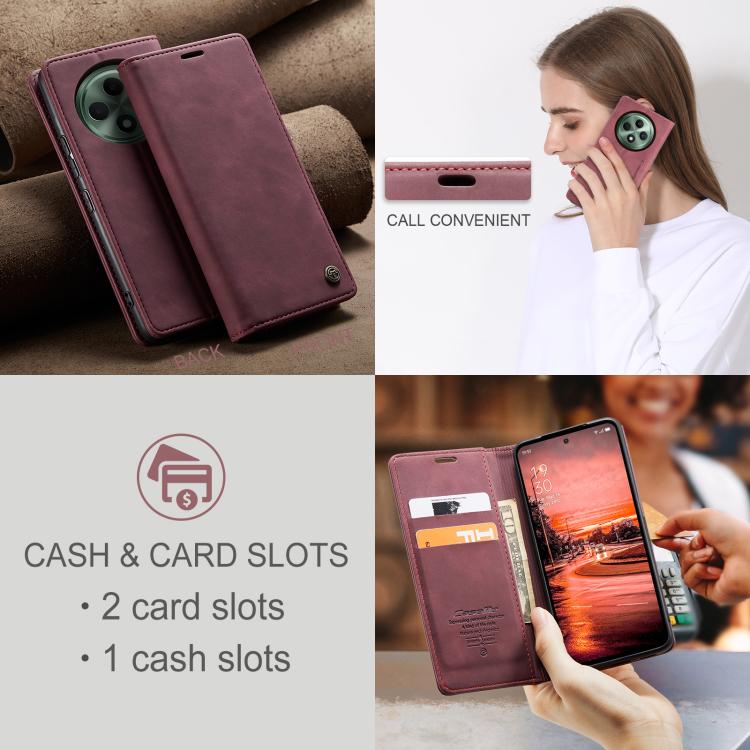 For OPPO Reno12 F /12 FS 5G CaseMe 013 Multifunctional Horizontal Flip Leather Phone Case(Red)
