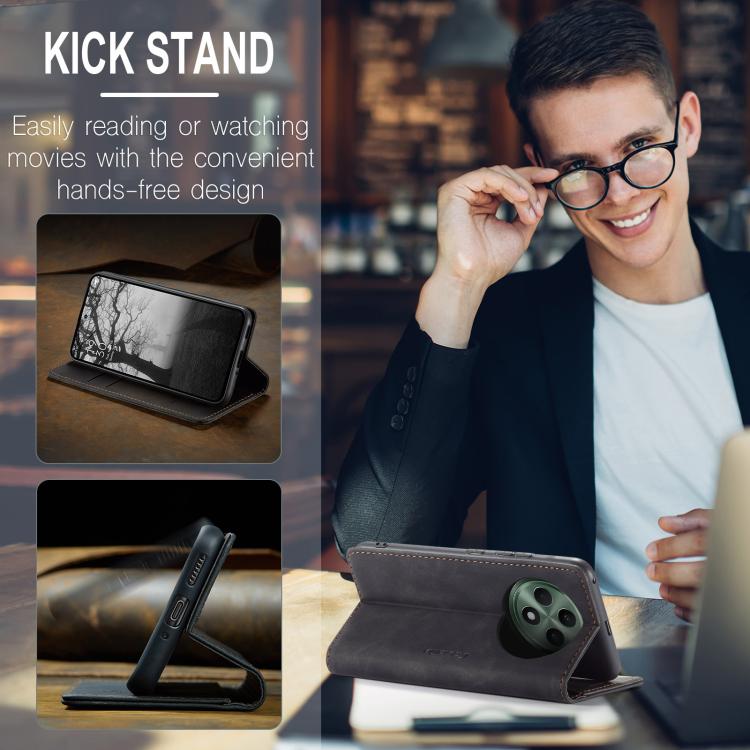 Pour OPPO Reno12 F /12 FS 5G Étui de téléphone en cuir à rabat horizontal multifonctionnel CaseMe 013 (Noir)