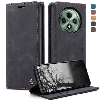 Pour OPPO Reno12 F /12 FS 5G Étui de téléphone en cuir à rabat horizontal multifonctionnel CaseMe 013 (Noir)