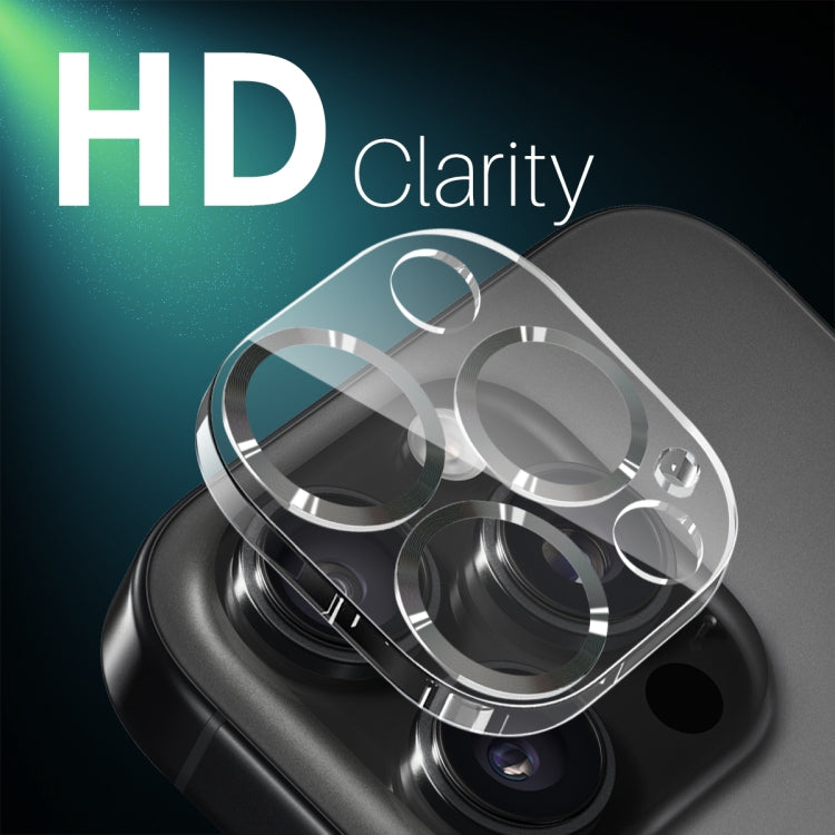 Pour iPhone 16 Pro / 16 Pro Max NORTHJO Protecteur d'objectif d'appareil photo Veines CD Film en verre trempé 3D (Noir)