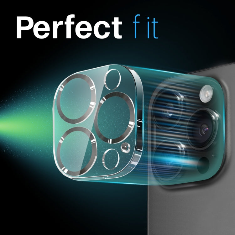 Pour iPhone 16 Pro / 16 Pro Max NORTHJO Protecteur d'objectif d'appareil photo Veines CD Film en verre trempé 3D (Noir)
