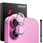 For iPhone 16 / 16 Plus NORTHJO Camera Lens Protector CD Veins 3D Tempered Glass Film(Pink)
