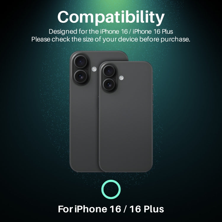 For iPhone 16 / 16 Plus NORTHJO Camera Lens Protector CD Veins 3D Tempered Glass Film(Black)