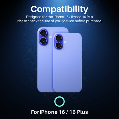 Pour iPhone 16 / 16 Plus Protecteur d'objectif d'appareil photo NORTHJO avec stries CD Film en verre trempé 3D (Bleu)