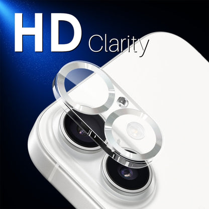 For iPhone 16 / 16 Plus NORTHJO Camera Lens Protector CD Veins 3D Tempered Glass Film(Silver)