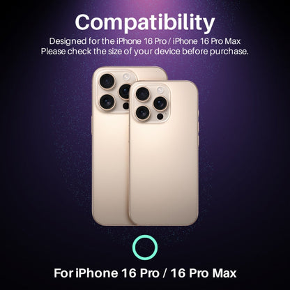 For iPhone 16 Pro / 16 Pro Max NORTHJO Camera Lens Protector Glitter Ring 3D Tempered Glass Film(Purple)