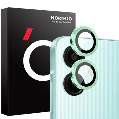 Pour Samsung Galaxy A06 4G, protection d'objectif d'appareil photo NORTHJO, anneau métallique CD, film en verre trempé (vert)