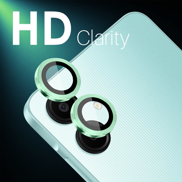 Pour Samsung Galaxy A06 4G, protection d'objectif d'appareil photo NORTHJO, anneau métallique CD, film en verre trempé (vert)