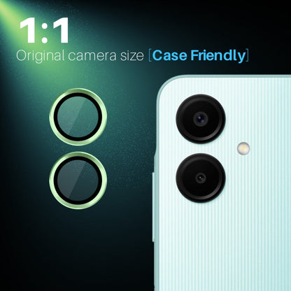 Pour Samsung Galaxy A06 4G, protection d'objectif d'appareil photo NORTHJO, anneau métallique CD, film en verre trempé (vert)