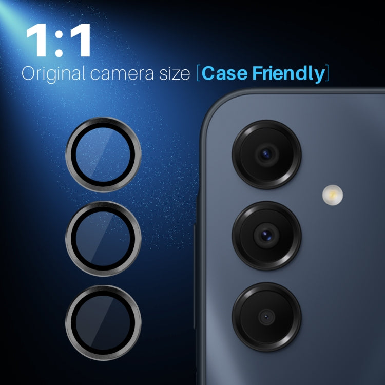 For Samsung Galaxy A16 5G NORTHJO Camera Lens Protector CD Metal Ring Tempered Glass Film(Black)