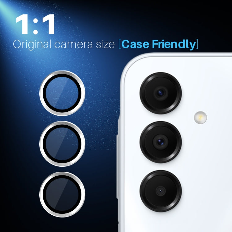 For Samsung Galaxy A16 5G NORTHJO Camera Lens Protector CD Metal Ring Tempered Glass Film(Silver)