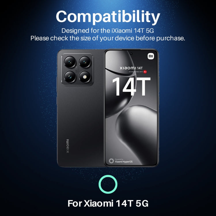 For Xiaomi 14T 5G NORTHJO Camera Lens Protector CD Metal Ring Tempered Glass Film(Black)