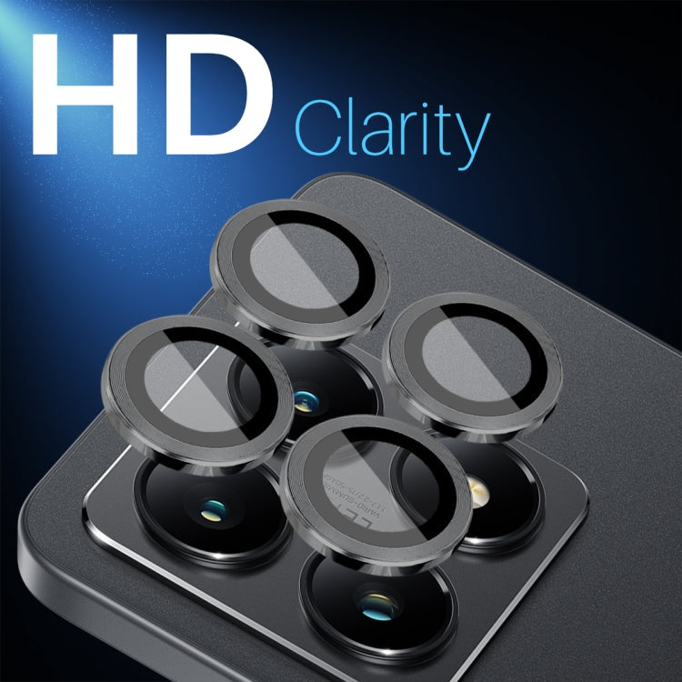 For Xiaomi 14T 5G NORTHJO Camera Lens Protector CD Metal Ring Tempered Glass Film(Black)