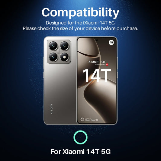For Xiaomi 14T 5G NORTHJO Camera Lens Protector CD Metal Ring Tempered Glass Film(Silver)