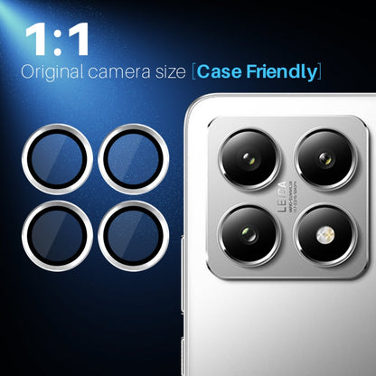 For Xiaomi 14T 5G NORTHJO Camera Lens Protector CD Metal Ring Tempered Glass Film(Silver)