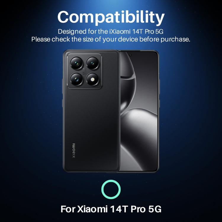 For Xiaomi 14T Pro 5G NORTHJO Camera Lens Protector CD Metal Ring Tempered Glass Film(Black)