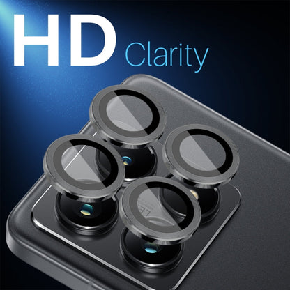 For Xiaomi 14T Pro 5G NORTHJO Camera Lens Protector CD Metal Ring Tempered Glass Film(Black)